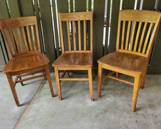 Three Wood Project Chairs