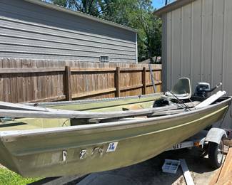 Aluminum Boat with trailer and small motor - available for presale $1200 for the package. Boat and trailer will not be separated at this time. Call 318-500-5391