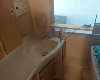 inside bathroom of Airstream