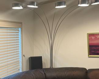 Artiva USA Micah - 5 Arc Floor Lamp w/Dimmer Switch, 360 Degree Rotatable Shades - Bright & Attractive, Brushed Steel