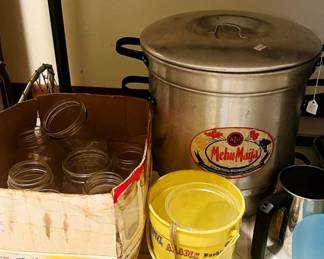 Canning supplies, glass jars