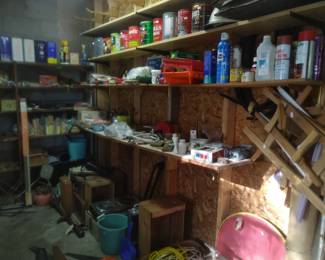 Automotive, paint, chemicals, assorted cans