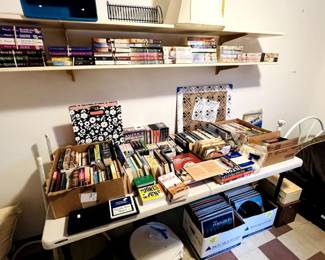 Books, CDs, vinyl, blankets & pillows