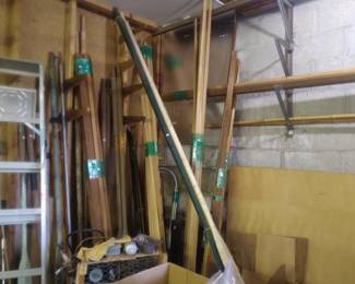 Mahogany trim, poplar, air compressor, aluminum ladder