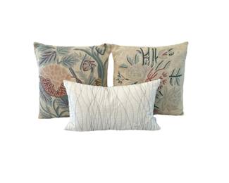 Beige-tone Floral Design And White Decorative Pillows