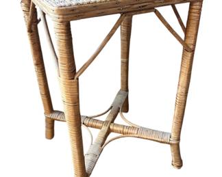 Whicker Side Table
Notes: Very Good - see picture of slight unraveling
Dimensions
13" x 13" x 22.5"