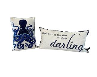 Navy And White Decorative Pillows