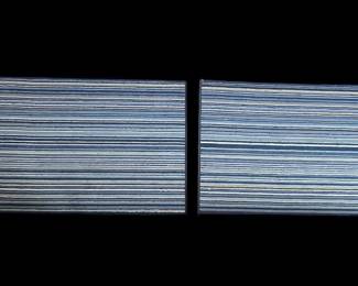 Set Of 2 Matching Blue & Green Striped Rugs - 24" x 60"