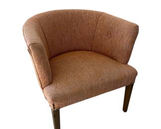 Orange Upholstered Barrel Chair
