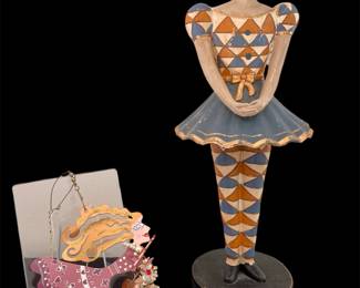 French harlequin clown & Silversrti ornament