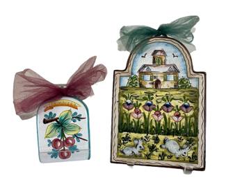 Italian Hand Painted Ceramic Wall Art Set