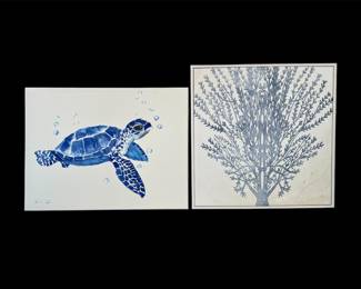 Blue And White Wall Art Set Of 2