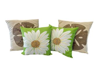Flower And Sand Dollar Decorative Pillows