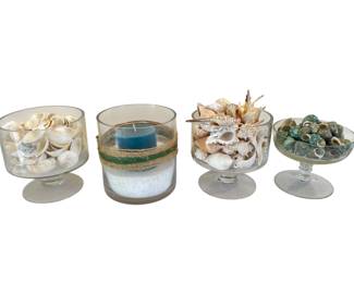 Decorative Shells, Candle & Decorative Stemmed Vases