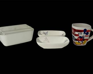 Butterfly Dishes, Pyrex Container & Mug