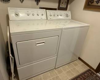 Electric washer with agitator and electric dryer