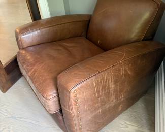 Restoration Hardware Swivel Library Chair, leather