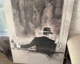 Canvas wall art; Man with Cigar