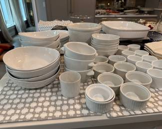 White dinnerware (some pieces have sold)