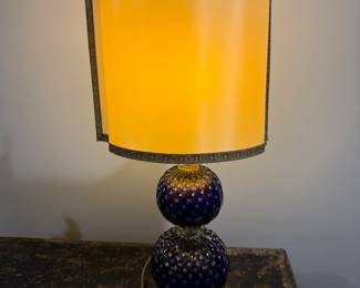 Vintage Hobnail lamp, purple base