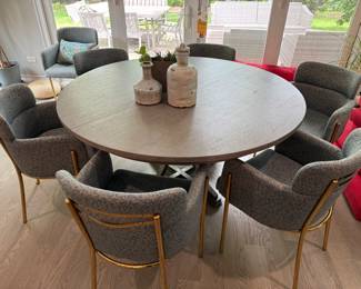 table sold; chairs are available