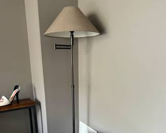 Restoration Hardware S-Curve stools (we have 4); RH floor lamp