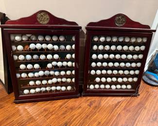 Golf ball cabinets, filled