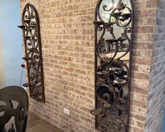 Cathedral rustic mirrored sconces