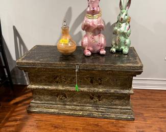 Dept. 56 Paper Mache bunnies; chest