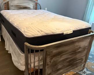 Queen bed with metal headboard/footboard