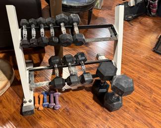 Nautilus dumb bell set & stand