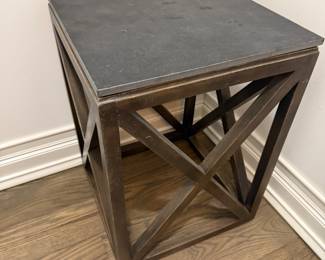 metal & slate end table