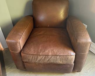 Restoration Hardware Library Swivel chair, leather