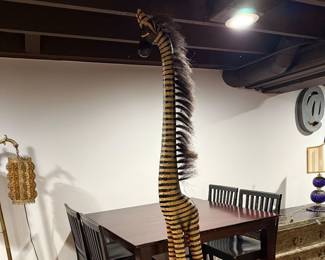 Decorative wood safari sculpture 79" tall