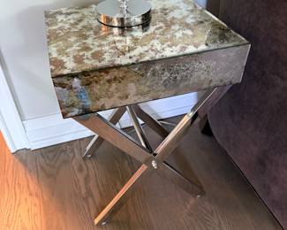 mirrored side table