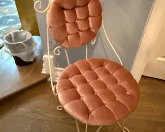 Vintage wrought iron vanity chair