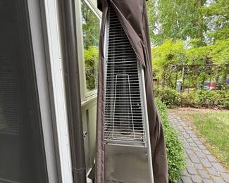 Triangular glass tube patio heater & cover