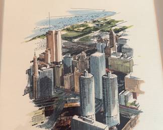 Al Hollenbeck limited edition, hand-colored lithograph, numbered & signed, framed