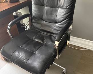 leather office chair on wheels