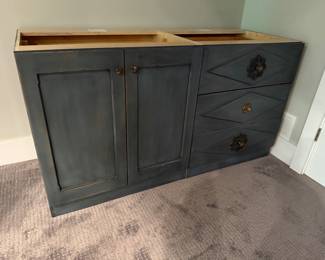 teal wooden vanity or buffet (no top)