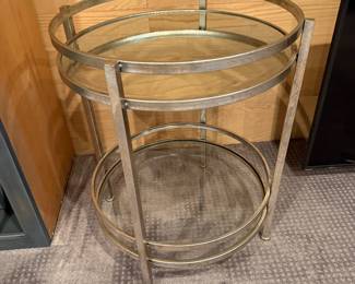 Metal & glass 2 tiered side table