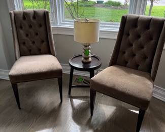 Walter E Smithe tufted side chairs