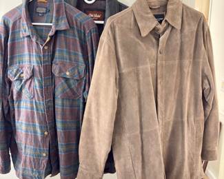 Pendleton Shirt / Leather Suede Shirt