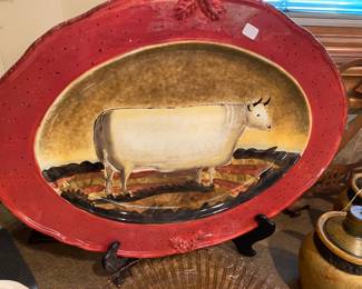Fun cow patterned platter.