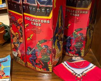 Masters of the Universe figures in their Collectors Cases