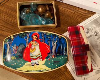 Vintage Little Red Riding Hood candy tin