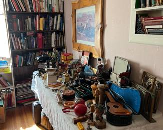 More books, squeeze box, ukulele, maraca, and more