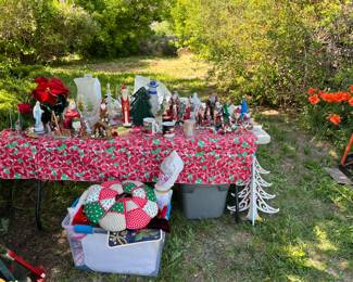 The back yard is full with Christmas decor and more!