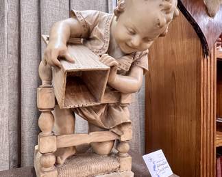 Italian Alabaster ‘boy at the well’ sculpture