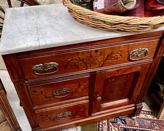 Antique marble top chest/wash stand